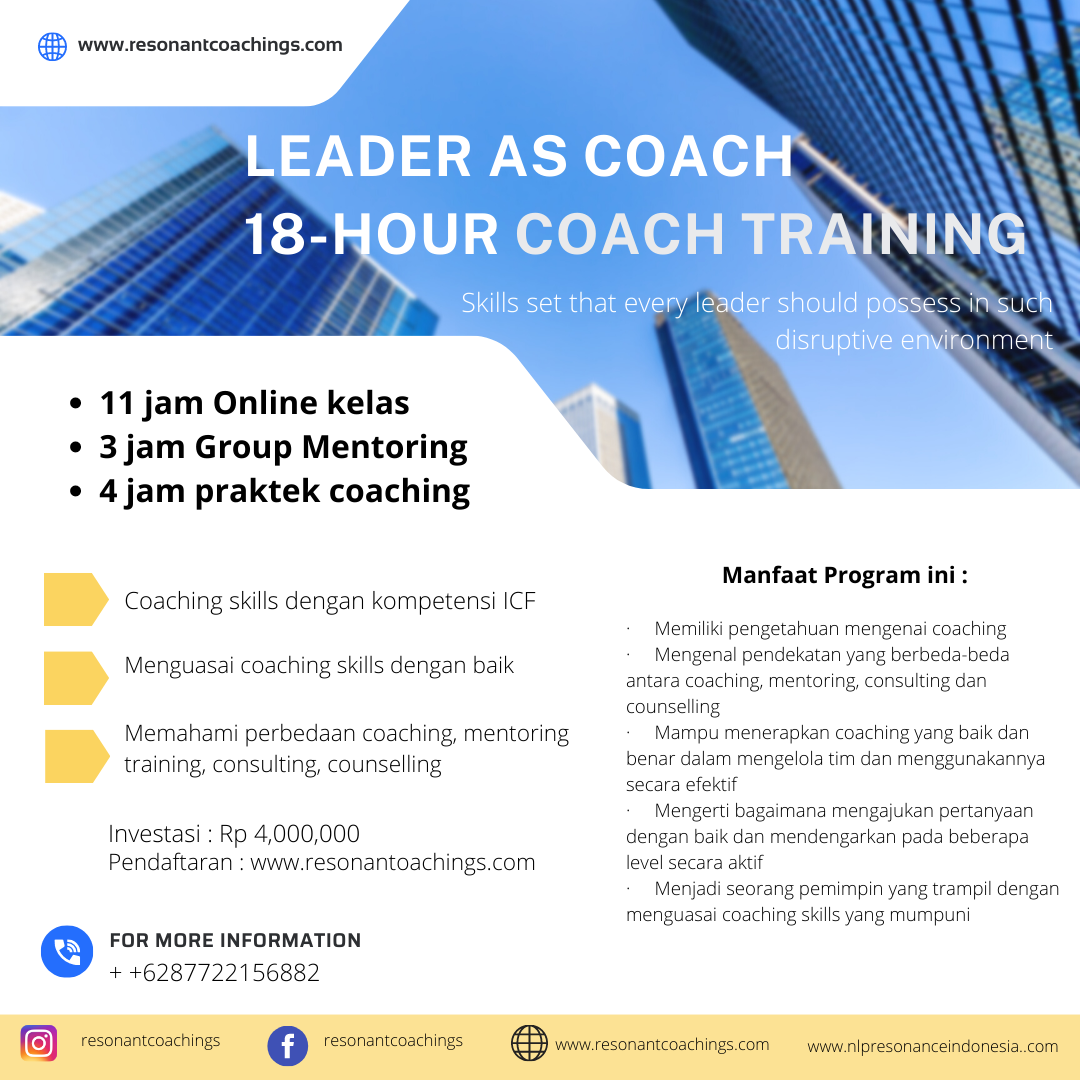 Leader as Coach [ 18 hour-Coach Training Program ] – Resonant Coaching ...